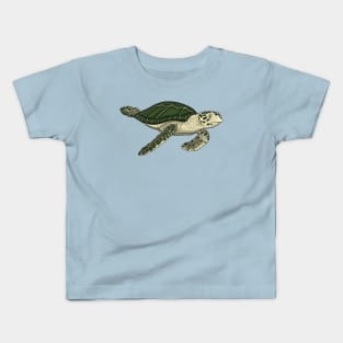 Sea turtle cartoon illustration Kids T-Shirt